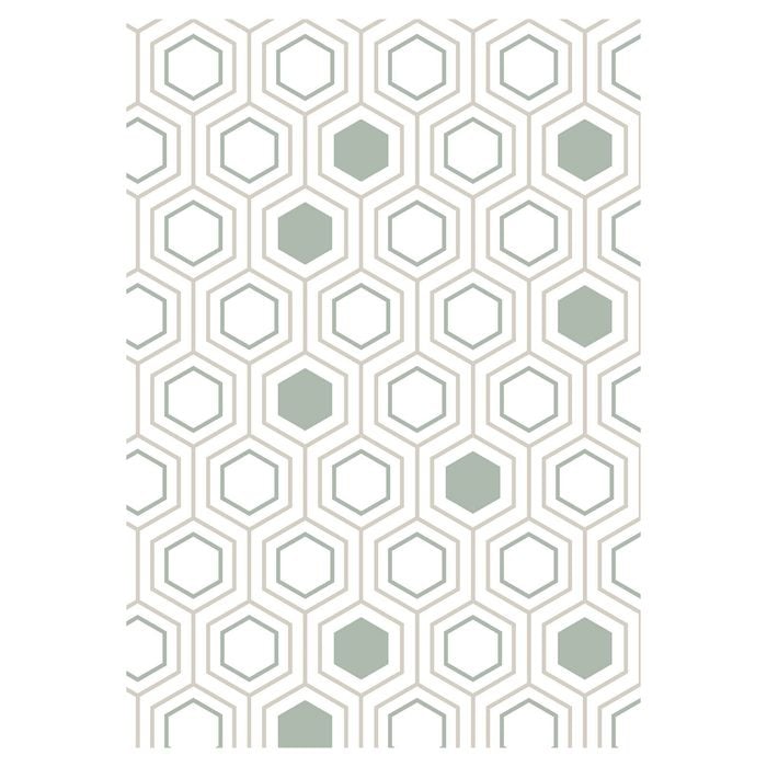 Urban Style Geometric Printed Microfibre Rug – Pastel Hexagons | 160 X 240cm