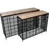 2pc LVD Moroccan Metal/Wood 130/100cm Dark Table Furniture Rect - Black