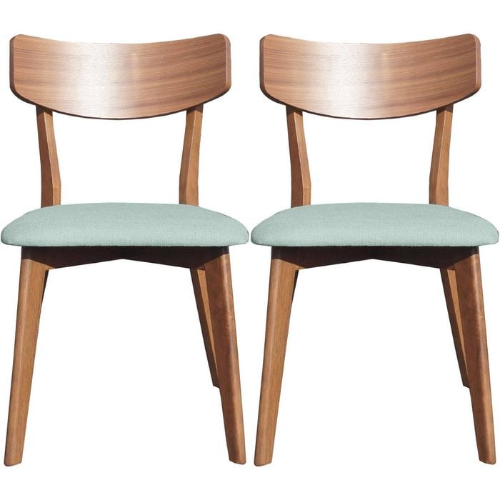 Oxley Dining Chair Set of 2 - Mint and Walnut