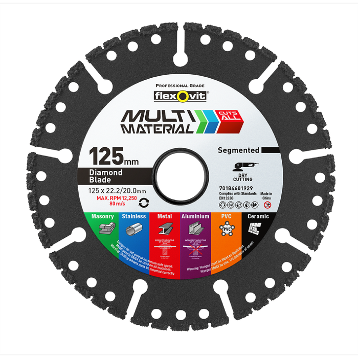 Flexovit 125mm Multi Material Segmented Diamond Blade