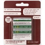 Solar Magic AA 2000maAh Ni-mh Rechargeable Batteries - 4 Pack
