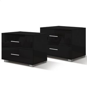 ALFORDSON 2x Bedside Table Black