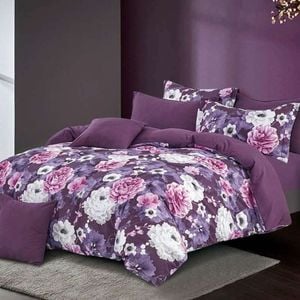 3D Purple Elegant Flower 119 Bed Pillowcases Quilt King Size