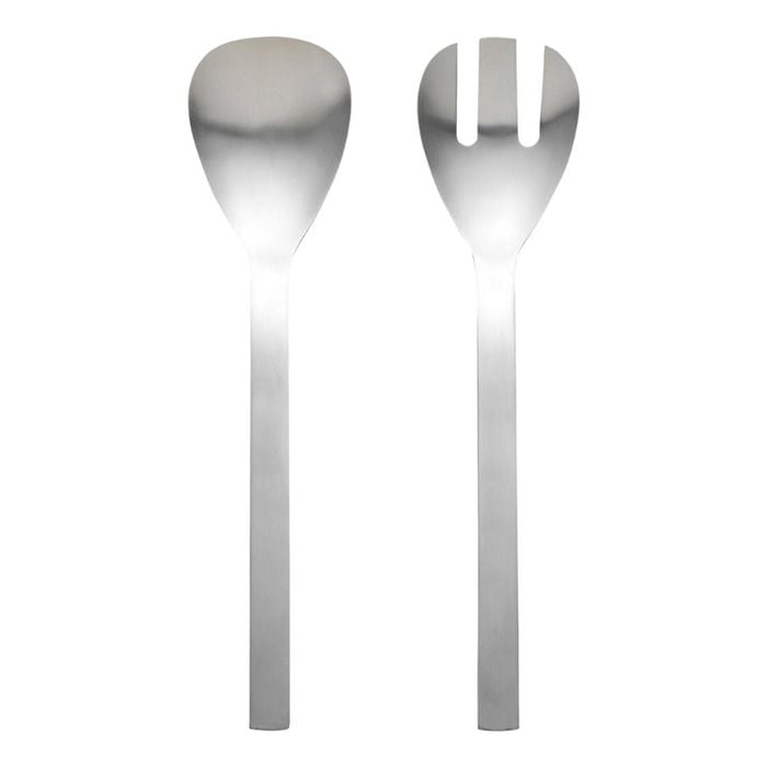Ecology Forge Set of 2 Salad Servers - Brushed Silver