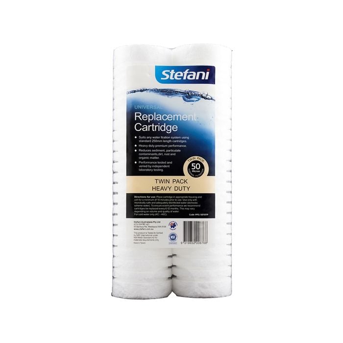 Stefani 50 Micron 250mm Heavy Duty Universal Replacement Filter - Twin Pack