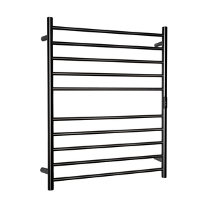 Hotwire 130W 900 x 700mm Gun Metal 10 Bar Flat Round Heated Towel Rail with Timer