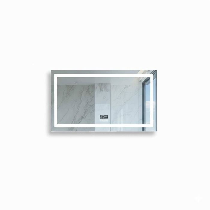 P&P Silver Smart LED Mirror Bluetooth Speaker Display Anti Fog Bathroom