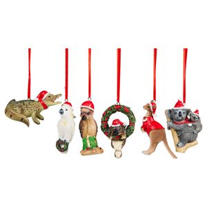 Christabelle Box of 6 Assorted Aussie Animals Christmas Tree Decorations