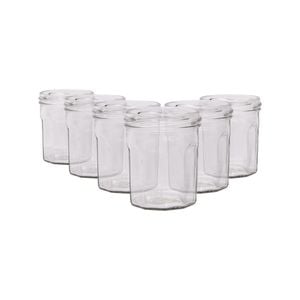 Argon Tableware 150ml Glass Jam Jars With No Lids - Set Of 6 Empty Screw Top Kitchen Storage Preserving Jar