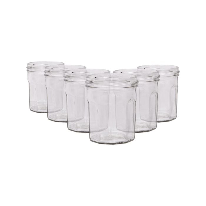Argon Tableware 150ml Glass Jam Jars With No Lids - Set Of 6 Empty Screw Top Kitchen Storage Preserving Jar