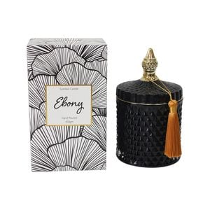 Glass/Wax 18.5cm Scented Tealight Candle Xl Ebony - Black