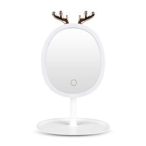 SOGA White Antler LED Light Makeup Mirror Tabletop Vanity