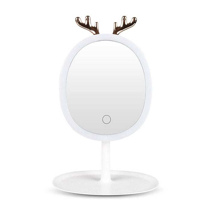 SOGA White Antler LED Light Makeup Mirror Tabletop Vanity