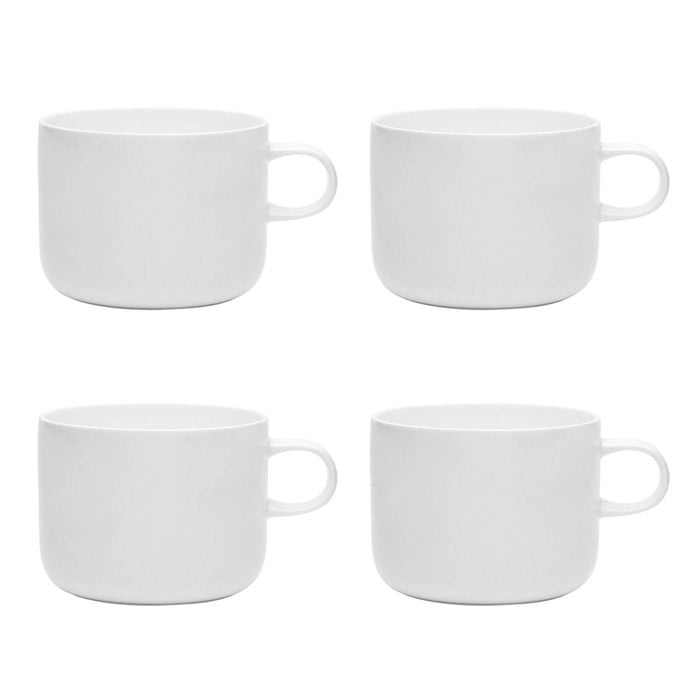 4PK Ecology 420ml Canvas Short Espresso/Coffee Mug Tableware - White