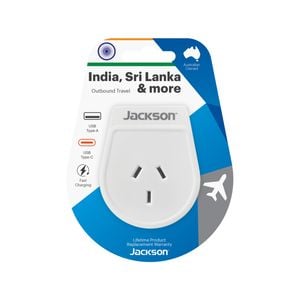 Jackson Outbound Slim USB-A And C Travel Adaptor - India