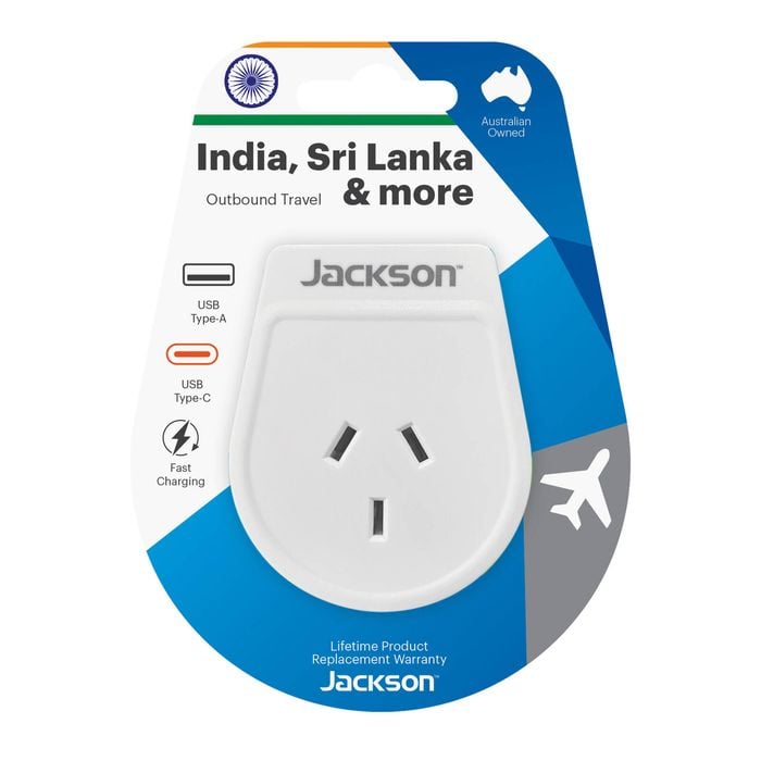 Jackson Outbound Slim USB-A And C Travel Adaptor - India