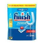 Finish Power Lemon Sparkle All-In-One Dishwashing Tablets - 100 Pack