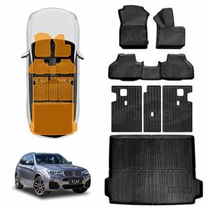 Floor Mats Boot Liner Set for BMW X3 2011-2017 F25 Series All Weather Heavy Duty Cargo Kick Mats Back Seat Protector Cover