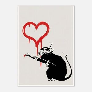 Galrie Banksy Love Rat Art Print Iconic 2004 Urban Masterpiece, Poster Only, A2 42 x 60cm (16 x 24inch)