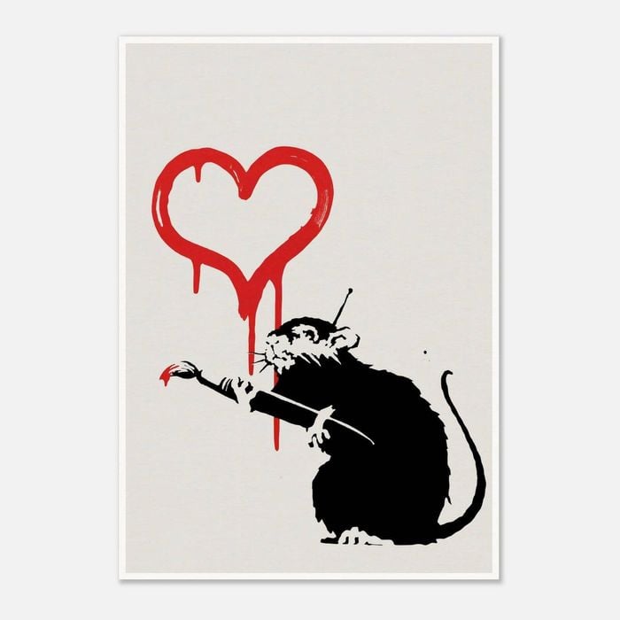 Galrie Banksy Love Rat Art Print Iconic 2004 Urban Masterpiece, Poster Only, A2 42 x 60cm (16 x 24inch)