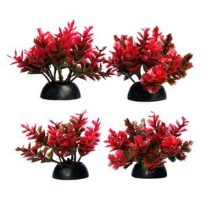 Aqua One Ecoscape Foreground Catspaw Red Plastic Plant - 4pk (28364)