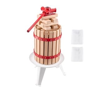 Vevor 1.6 Gal Fruit Wine Press White Solid Wood Basket With 8 Blocks Cider Apple Making