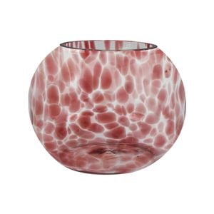 Maine & Crawford Micaela Orchid 12x10cm Glass Vase Round - Pink Clay