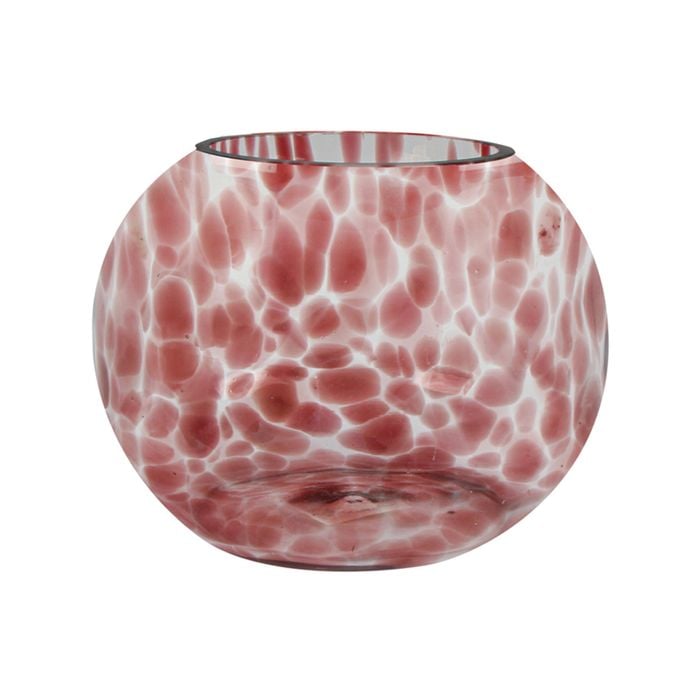 Maine & Crawford Micaela Orchid 12x10cm Glass Vase Round - Pink Clay