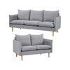 Sinatra 2 + 3 Seater Fabric Sofa Lounge Couch Grey