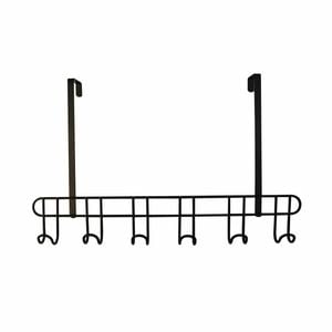 Adoored 6 Hook Black Over-The-Door Deco Hook Rack