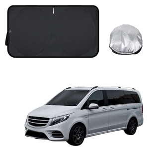 Front Windscreen Sun Shade for Mercedes-Benz V-Class 2014 - Current (3rd Gen, W447) - XL 160 x 100 cm - Black