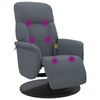 vidaXL Massage Recliner Chair with Footrest Dark Grey Velvet