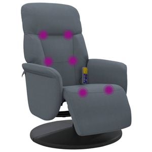 vidaXL Massage Recliner Chair with Footrest Dark Grey Velvet
