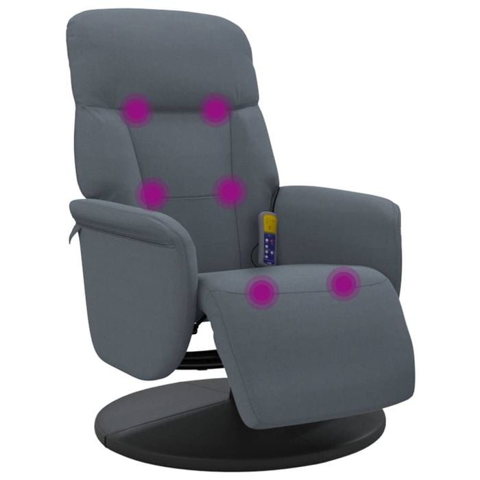 vidaXL Massage Recliner Chair with Footrest Dark Grey Velvet