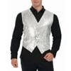 S Sequin Vest Waistcoat Disco Sparkle Costume Dance Party One Size Silver