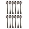 2x 6pc Coffee Culture Satin Black Stainless Steel Parfait Stir Spoon Set 17.8cm