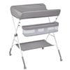 Ufurniture 4-in-1 Baby Changing Table Adjustable Infant Diaper Station Storage Basket 4 Lockable Wheels Grey