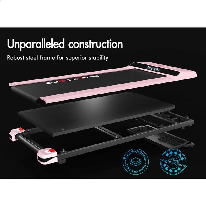 BLACK LORD Treadmill Electric Walking Pad Steel Frame 41cm Pink