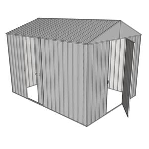 Build-a-Shed 2.3 x 3.0 x 2.3m Front Gable Dual Door Deep Shed - Zinc
