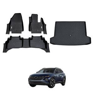 AUSGO Floor Mats & Boot Liner Set for Hyundai Tucson Hybrid 2021-Onwards Car Floor Liners Cargo Mat