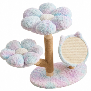 Four Seasons Natural Wood Flower Cat Tree -summer
