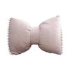 Catzon Bow Throw Pillow Covers with Pom Poms Soft Velvet Boho Decor-Light Grey