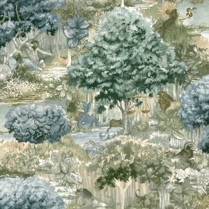 Zodiac Blue Green Wallpaper. 53cm x 10.05m