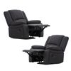 Anderson 2pc Set 1 Seater Fabric Electric Recliner Sofa Chair Jet Dark Grey