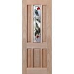 Woodcraft 2040 x 820 x 40mm Entrance Door Hamlett Gumleaf TG Glass