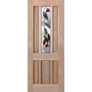 Woodcraft 2040 x 820 x 40mm Entrance Door Hamlett Gumleaf TG Glass