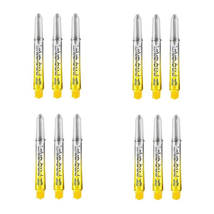 12pc Target Pro Vision Polycarbonate Shaft Dart Accessory Intermediate Yellow