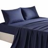 Giselle King 500TC 100% Cotton Sheet Set with Fitted Sheet 40cm Pocket for Hot Sleeper, Navy Blue