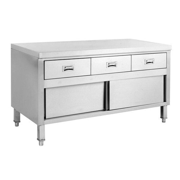 Modular Systems Kitchen Tidy Cabinet Work Bench With Doors & 3 Drawers - 1200mm W x 700mm D x 900mm H
