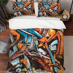 3D Graffiti Quilt Cover Set Bedding Set Pillowcases 05